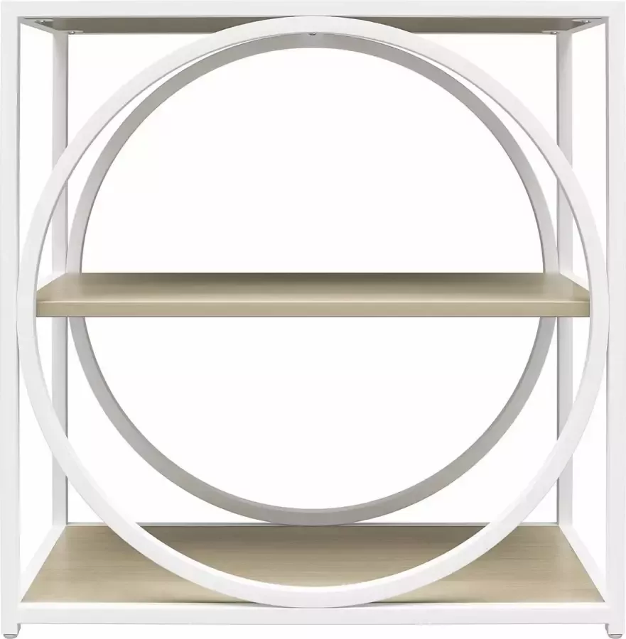 Queer Eye Cambridge Salontafel in gelamineerd spaanplaat licht eiken en frame in metaalwit