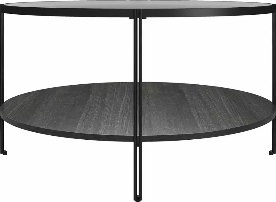 Queer Eye Wainwright Salontafel in glas en 1 plank in gelamineerd spaanplaat zwart eiken - Foto 2