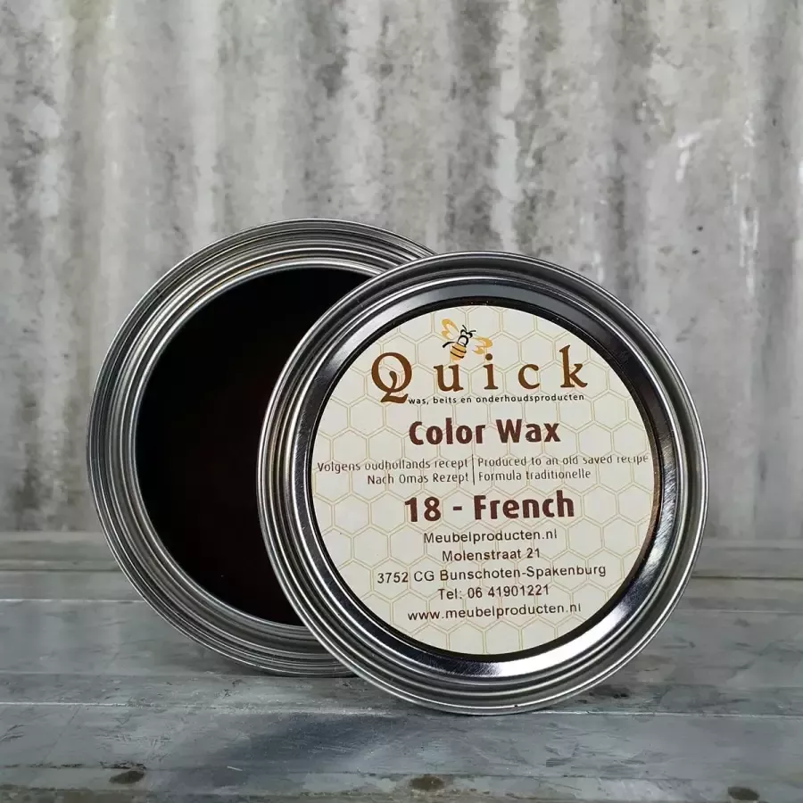 Quick Antiekwas Boenwas Antique Wax Terpentijnwas Meubelwas Was French rood-bruin 375 ml meubelonderhoudsmiddel