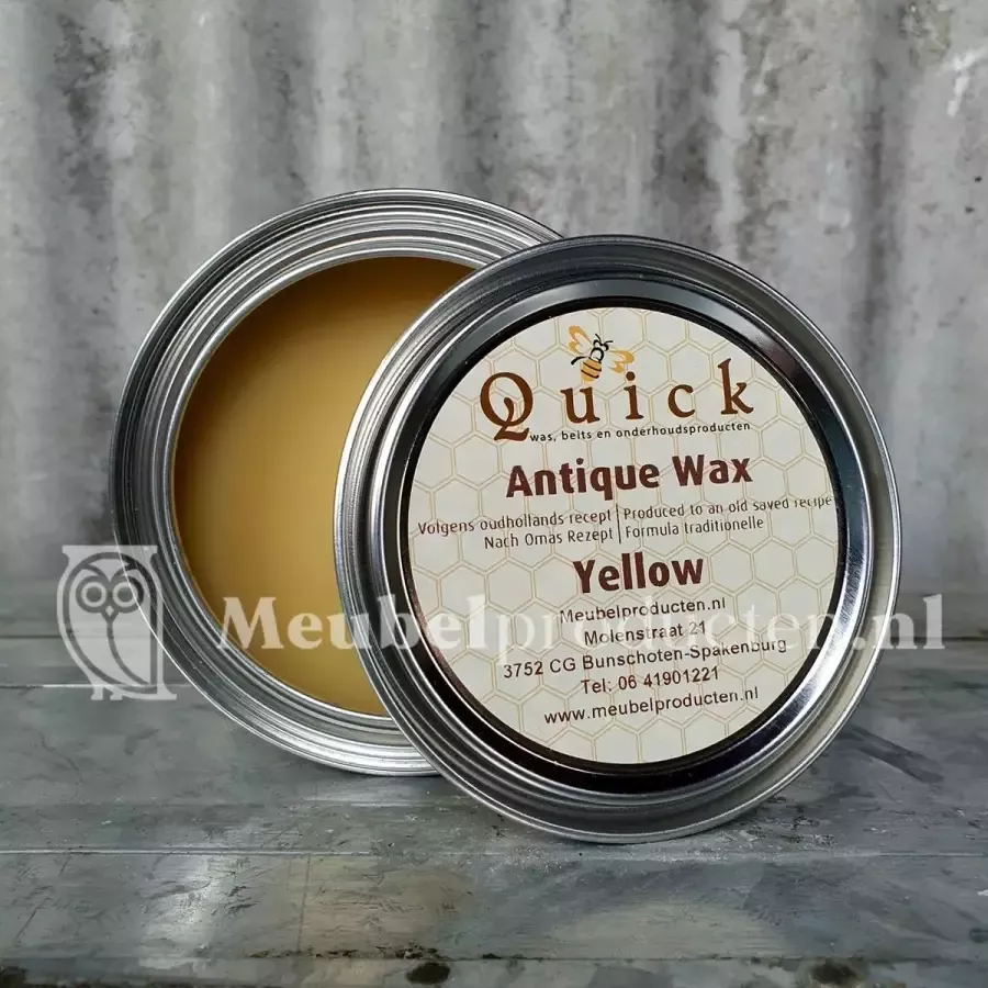 Quick Antiekwas Boenwas Terpentijnwas Antique Wax Meubelwas Was Geel Grenen 375 ml
