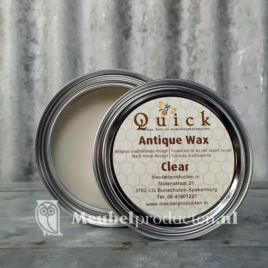 Quick-was Quick Antique Wax Clear Meubelwas Onderhoudsmiddel Transparant 375 ml