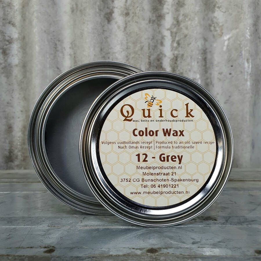 Quick Kalkwas Krijtwas Colorwax Grey Boenwas Greywash lichtgrijs grijs meubelwas meubelonderhoudsmiddel 250 ml