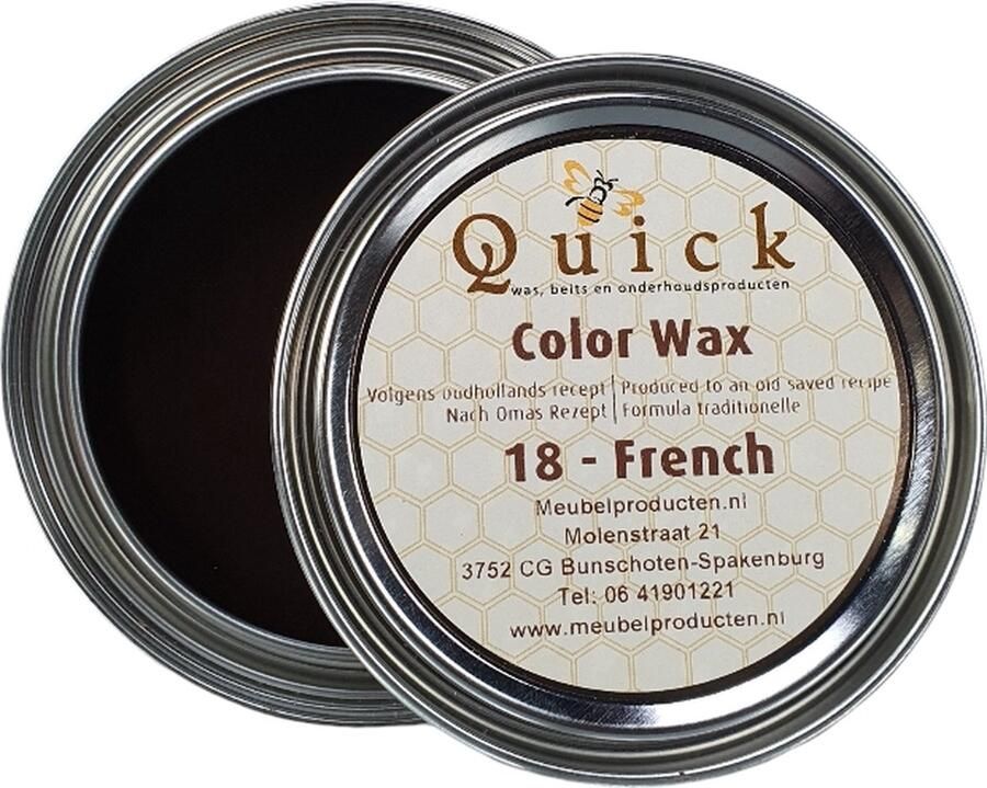 Quick Antiekwas Boenwas Antique Wax Terpentijnwas Meubelwas Was French rood-bruin 375 ml meubelonderhoudsmiddel - Foto 2