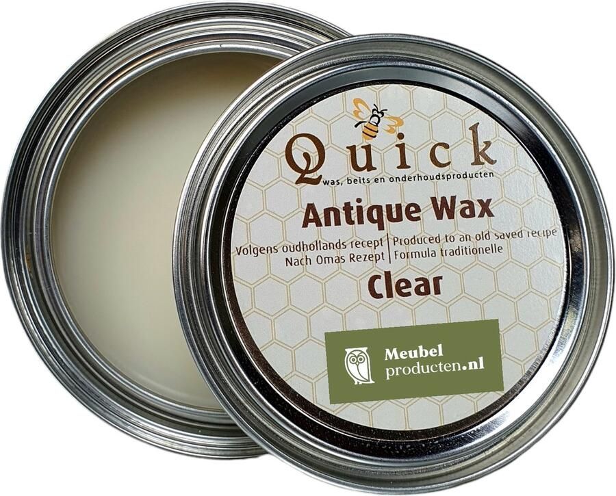 Quick Meubelwas Boenwas Blank Kleurloos ( 1 blik van 370 ml) - Foto 2