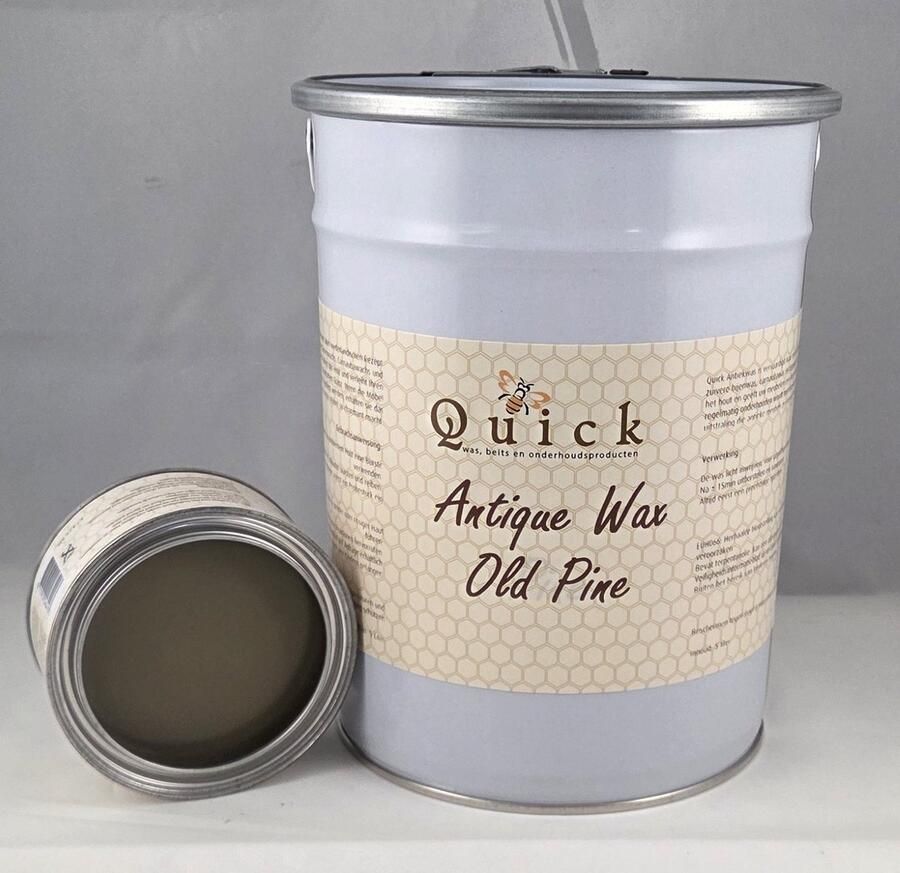 Quick wax (antiekwas boenwas Terpentijnwas) 5 liter Loog Bruin (Old Pine)