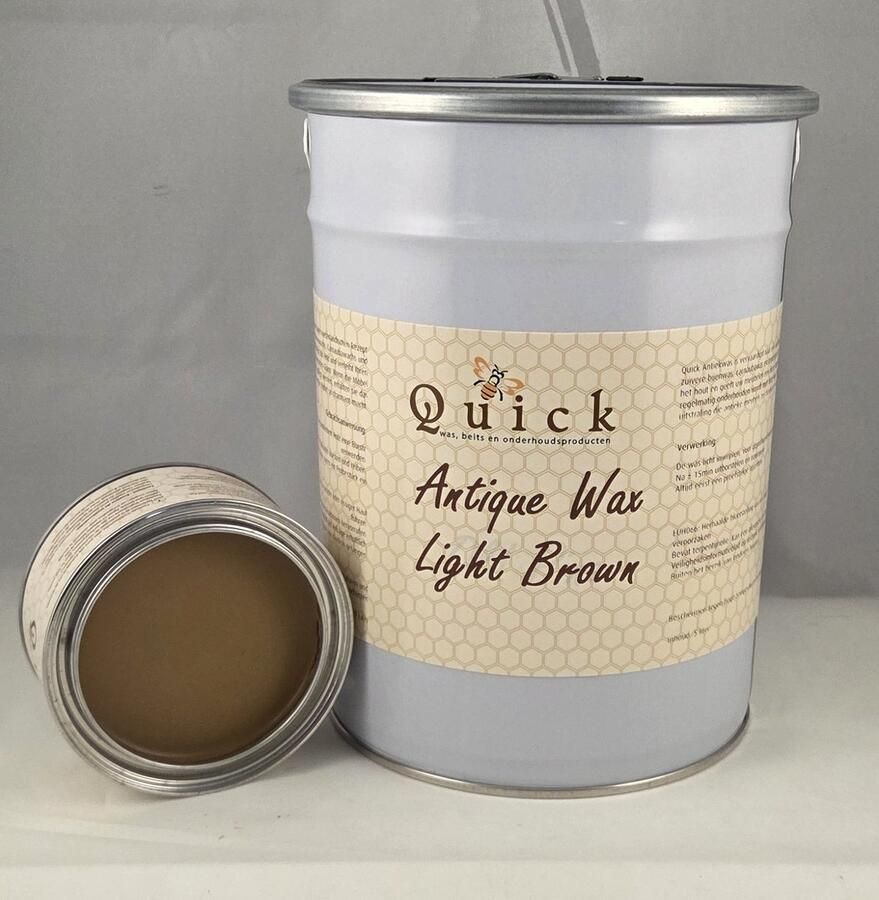 Quick wax (antiekwas boenwas Terpentijnwas) Licht Bruin ( light Brown) 5 liter