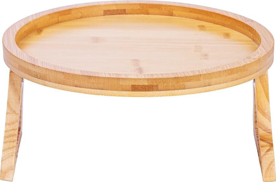 QUVIO Armleuning dienblad met inklapbare armen Armleuning organizer Bank dienblad Armleuning dienbladen Bankleuning dienblad Bankleuning tafeltje Blad voor armleuning Bamboe Bruin