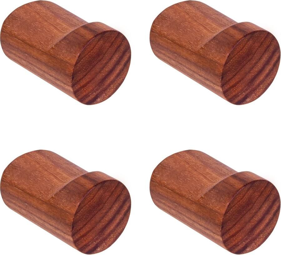 QUVIO Kledinghanger Ophanghaak Kleding haak Kapstok haakje Wandkapstok Kapstok haken Kapstokken Wandhaakje Haakje voor in de badkamer hal of keuken Hout Donkerbruin Set van 4