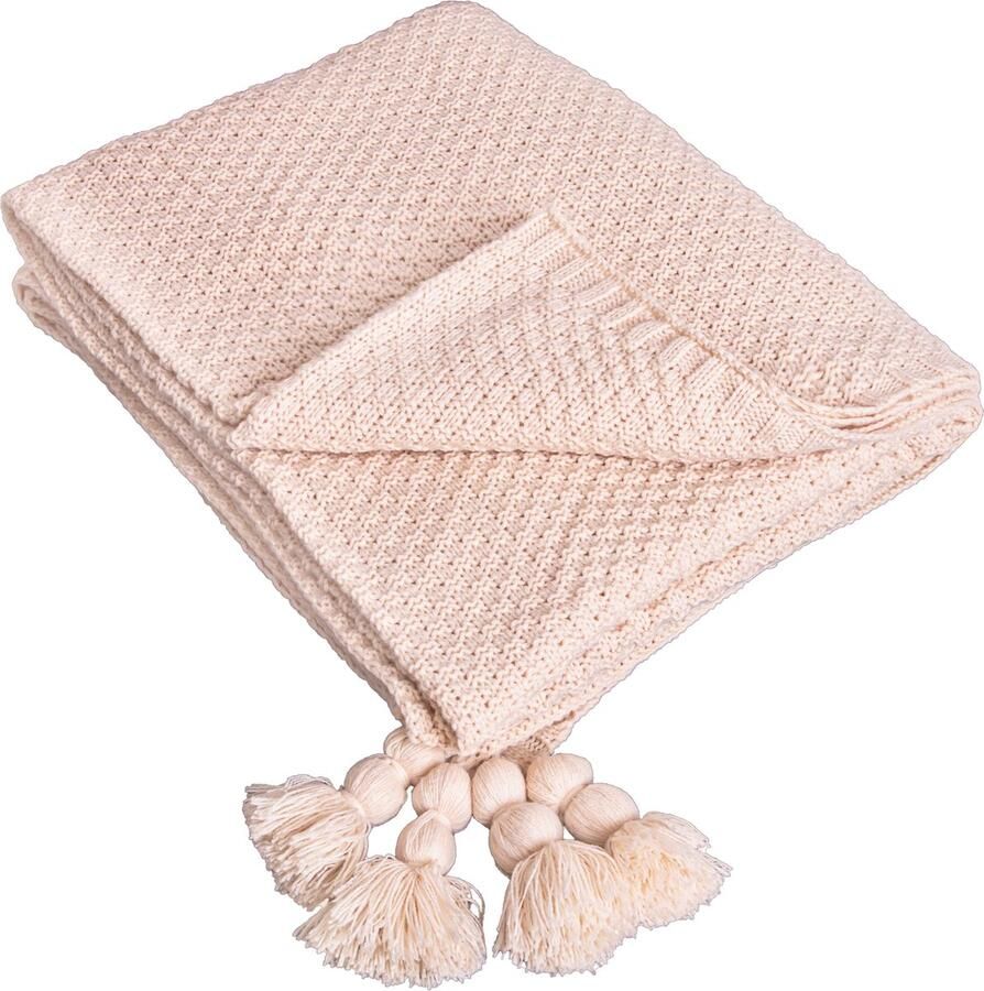 QUVIO Plaid- Plaids – Deken – Dekens – Dekentje – Deken beige – Plaid beige – Deken polyester – Polyester deken – Plaid polyester – Beige deken – Beige Plaid – Dekentje bank – Denken voor bank – Kleed voor bank – Polyester – 130x170cm Beige