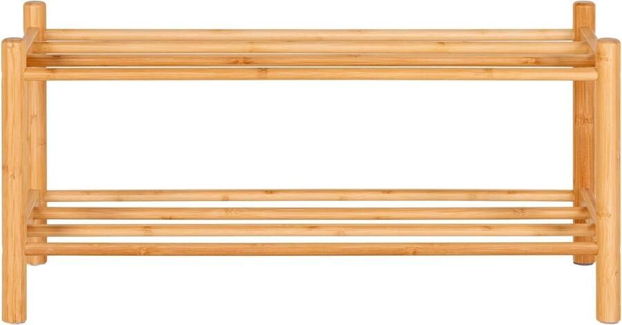 Lewis & Loft QUVIO Schoenenrek Rek voor schoenen 2 Planken Bamboe Naturel