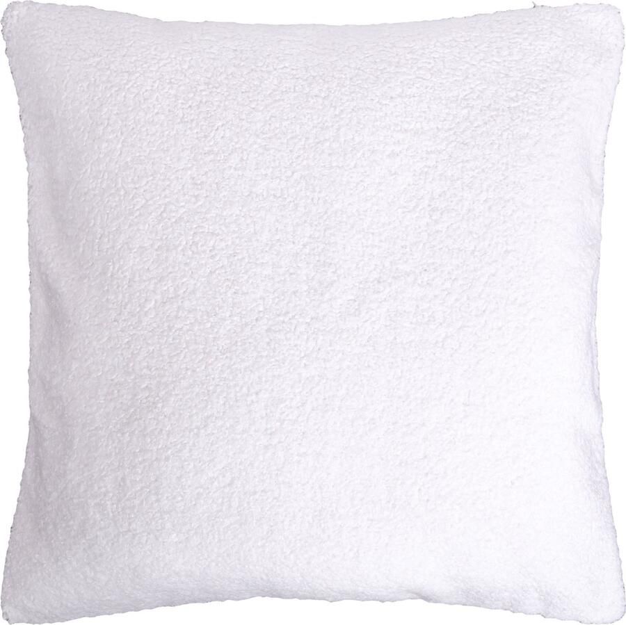 QUVIO Sierkussenhoes – Sierkussens – Sierkussen – Kussens woonkamer – Kussenhoes – Sierkussen 45x45 – Kussentjes – Teddy kussen – Sierkussen bank – Kussenhoes teddy – Sierkussenhoes teddy – Sierkussen teddy – Witte kussens – Sierkussens wit – Wit