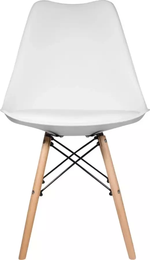 QUVIO 2 stuks stoel Adamo van kunststof en hout Eetkamerstoelen Woonkamerstoelen Stoel Zetels Keukenstoelen Stoel Fauteuils Wit