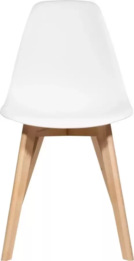 QUVIO 2 stuks stoel Tomasso van kunststof en hout Eetkamerstoelen Woonkamerstoelen Stoel Zetels Keukenstoelen Stoel Fauteuils Wit - Foto 2