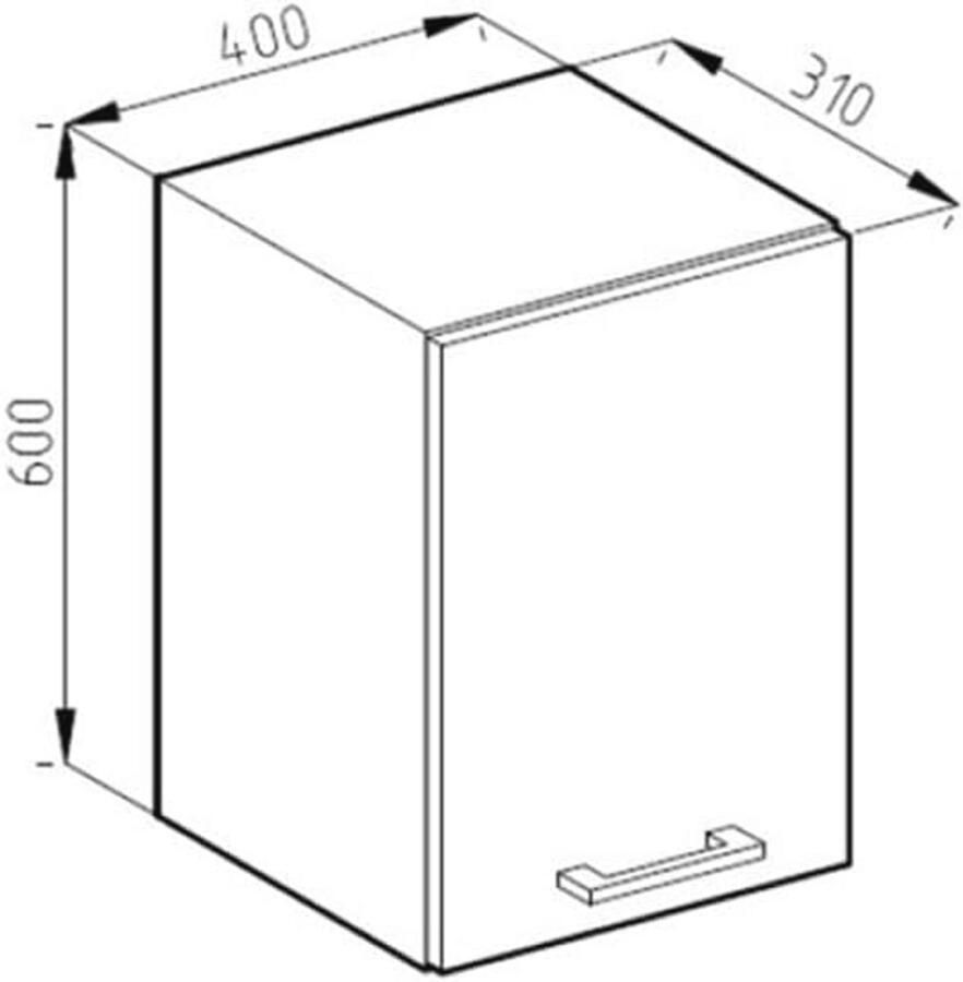 R-line Hangkast en Onderkast voor Keuken Verstelbare Keukenmodules met Werkblad in Antraciet en Wit
