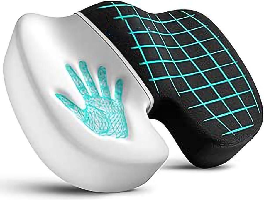 RALA Ergonomisch Zitkussen voor Bureaustoel en Auto Traagschuim Zitkussen voor Rugsteun en Pijnverlichting