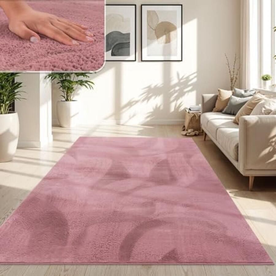 RALA Hoogpolig Shaggy Vloerkleed Fluffy Woonkamer Modern Effen Kleur 240x340 cm