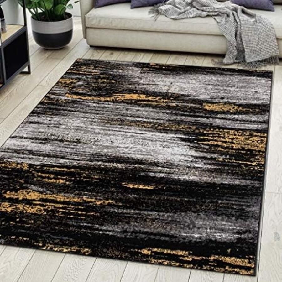 RALA Modern Vloerkleed met Abstract Patroon Laagpolig Tapijt voor Woonkamer Slaapkamer en Eetkamer OEKO-TEX Gecertificeerd 160x230 cm Grijs
