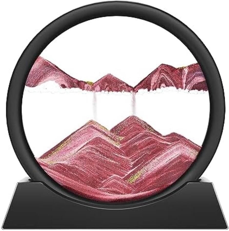 RALA Zandafbeeldingen om te draaien 3D zandcape de zandkunst in de diepzee vloeiend zandschilderij geschenken zandloper decoratie esthetisch voor kantoor woonkamer bureau (karamel 7 inch)