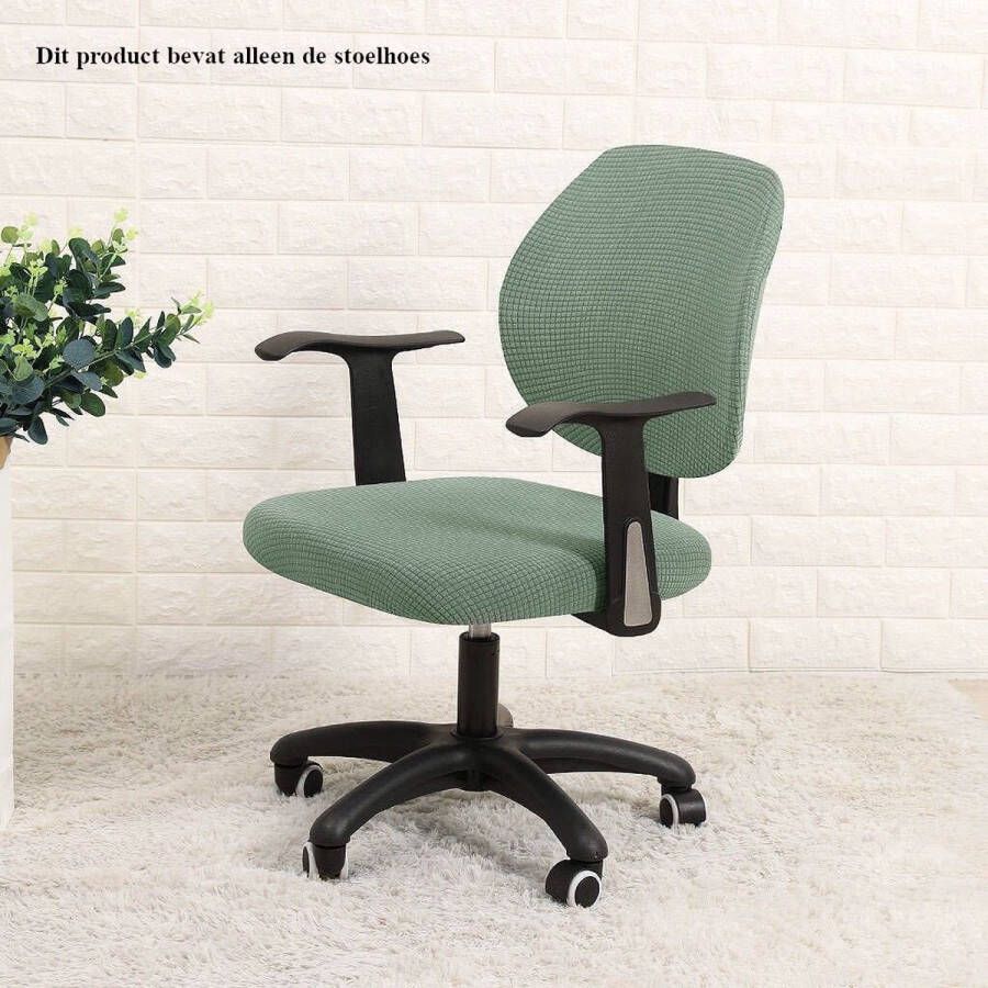 Ralfos Bureaustoelhoes bureaustoel hoes Chair cover Pastel Groen Hoes Universeel Voor rugleuning en zitting Waterafstotende stoelhoes Stretch Kantoor en thuisgebruik Wasmachine bestendig cadeau tip