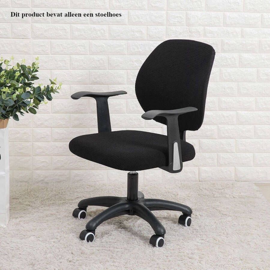 Ralfos Bureaustoelhoes Bureaustoel hoes Chair cover Zwart Hoes Universeel Voor rugleuning en zitting Waterafstotende stoelhoes Stretch Kantoor en thuisgebruik Wasmachine bestendig Cadeau tip