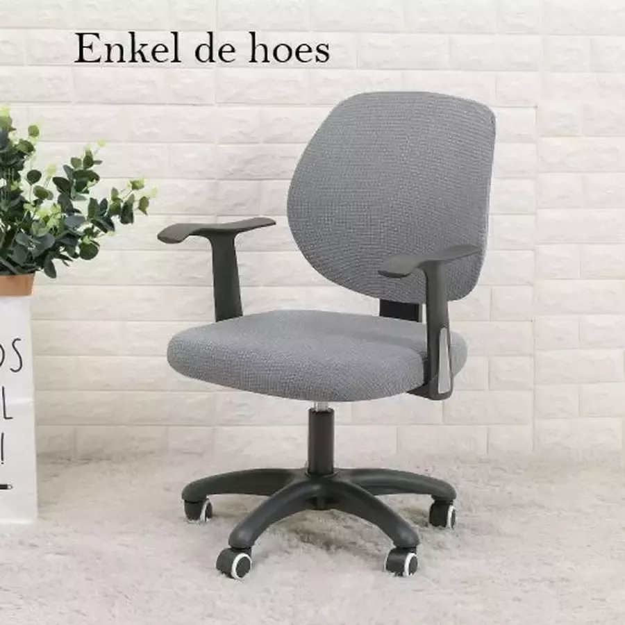 Covers by Ralfos * Bureaustoelhoes Grijs bureaustoel hoes Chair cover Grijs Hoes Grijze stoelhoes Universeel Voor rugleuning en zitting Waterafstotende stoelhoes Stretch Kantoor en thuisgebruik Wasmachine bestendig Cadeau tip
