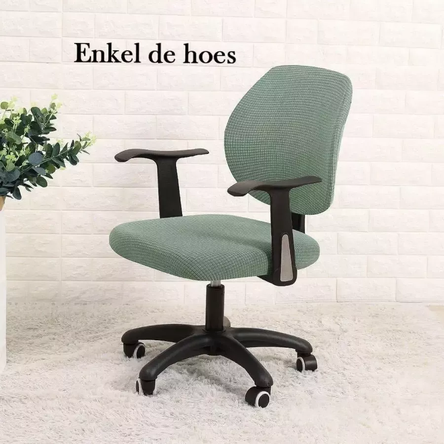 Ralfos Bureaustoelhoes lichtgroen bureaustoel hoes Chair cover Pastel Groen Hoes Universeel Voor rugleuning en zitting Waterafstotende stoelhoes Stretch Kantoor en thuisgebruik Wasmachine bestendig cadeau tip