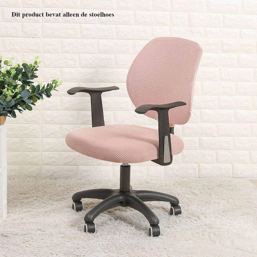 Ralfos Bureaustoelhoes Roze bureaustoel hoes Chair cover- Pastel roze Hoes Universeel Voor rugleuning en zitting Waterafstotende stoelhoes Stretch Kantoor en thuisgebruik Wasmachine bestendig Cadeau tip