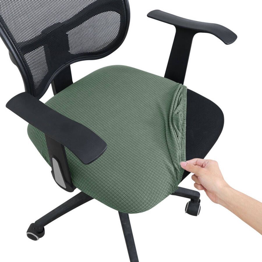 Ralfos Enkele stoelhoes onderzijde Pastel groen Chair cover zitting Bureaustoelhoes bureaustoel hoes Pastel Groen- Hoes Voor zitting Waterafstotende stoelhoes Stretch Kantoor en thuisgebruik Wasmachine bestendig Cadeau tip