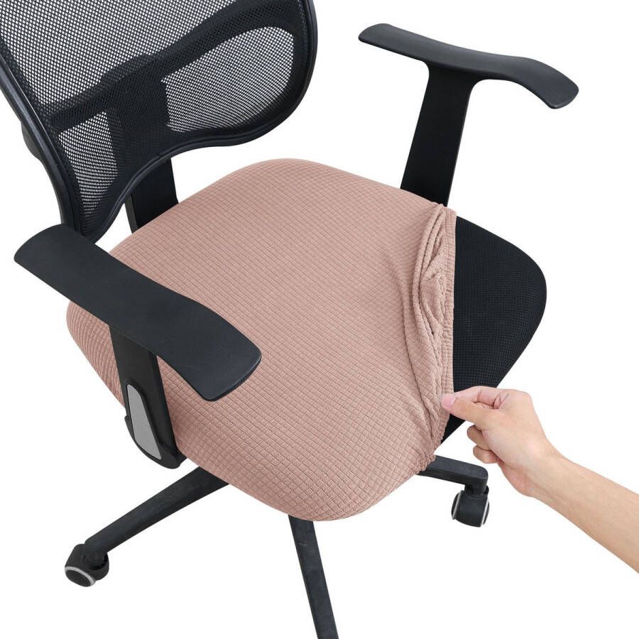 Ralfos Roze Bureaustoelhoes Zitting Bureaustoelhoes Chair cover Eetkamerstoelhoes Roze Hoes Universeel Voor zitting Waterafstotende stoelhoes Stretch Kantoor en thuisgebruik Wasmachine bestendig Eetkamer