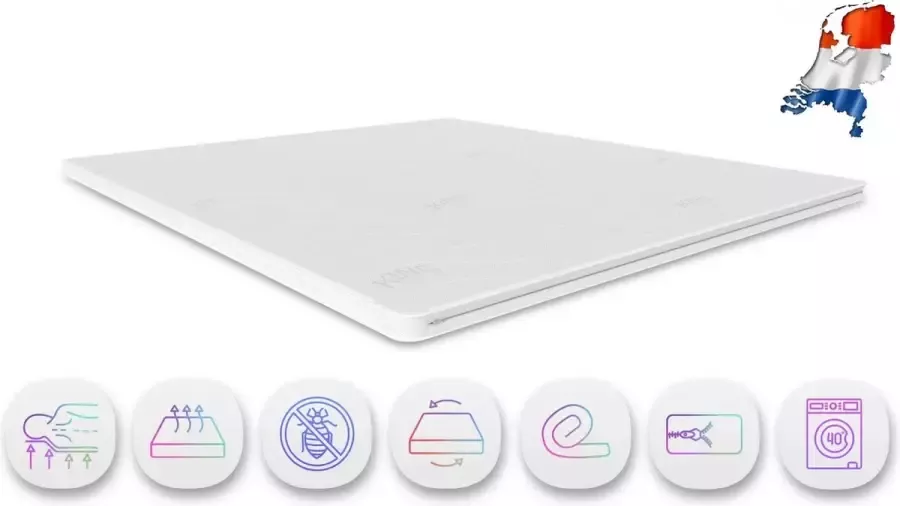 Slaapspecialist Ralph Klaassen Topper Topdek Matras Saison de Sommeil Nasa Traagschuim Coolgel -Rits 140 x 210cm Dikte 11 cm - Foto 3