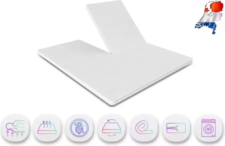 Slaapspecialist Ralph Klaassen Split Topper Topdek Matras Traagschuim Nasa Traagschuim Rits 150 x 200cm Dikte 7cm