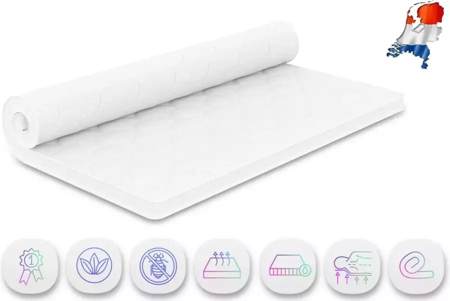 Slaapspecialist Ralph Klaassen Topper Topdekmatras Matras Tencel Bamboe Coolgel Traagschuim LYCO11 160 x 220cm Dikte 11cm