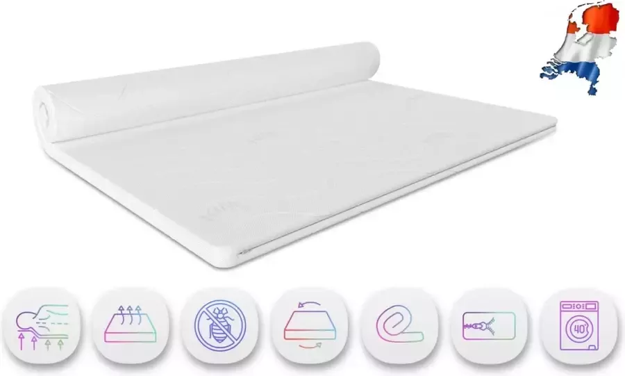 Slaapspecialist Ralph Klaassen Topper Topdekmatras Tencel Bamboe -Alicante Koudschuim HR58 Rits 120 x 200cm Dikte 6cm