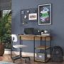 Rani Industriële bureau metaal design 120x74x60cm Houten bureaus Home Student Werk Bruin Industrieel - Thumbnail 1