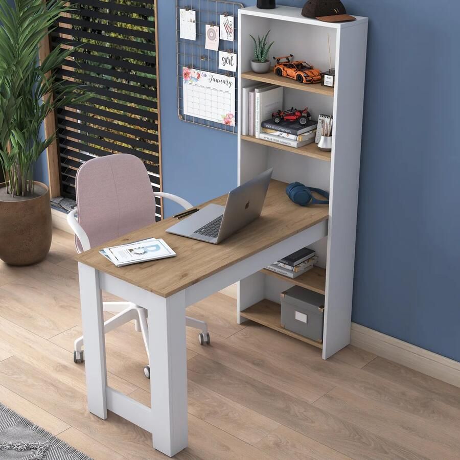 Rani Bureau met wandkast Wit
