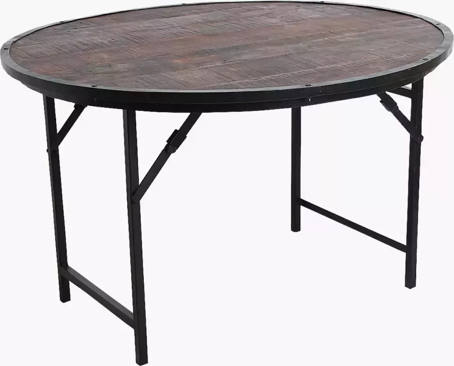Raw Materials Factory inklapbare eettafel rond Ø 120 cm FSC-gerecycled hout