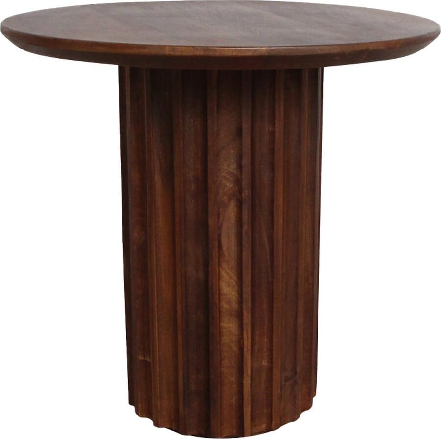 Raw Materials Bullnose bijzettafel Reversed Fluted Donkerbruin 50 cm