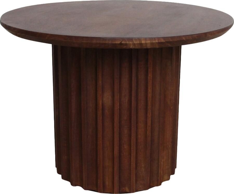 Raw Materials Bullnose bijzettafel Reversed Fluted Donkerbruin 55 cm