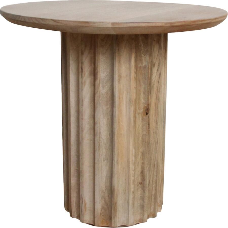 Raw Materials Bullnose bijzettafel Reversed Fluted Naturel 50 cm