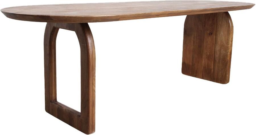 Raw Materials Bullnose eettafel ovaal Mix onderstel Bruin 180 cm