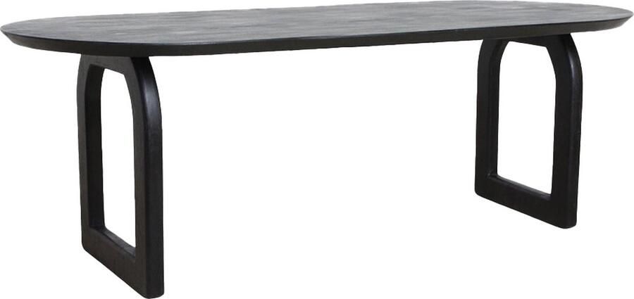 Raw Materials Bullnose eettafel ovaal Open onderstel Zwart 200 cm
