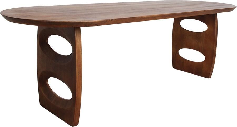 Raw Materials Bullnose eettafel Teardrop Bruin 200 cm