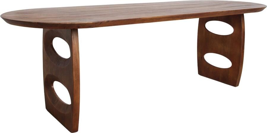 Raw Materials Bullnose eettafel Teardrop Bruin 240 cm