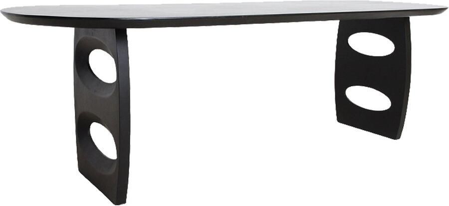 Raw Materials Bullnose eettafel Teardrop Zwart 180 cm