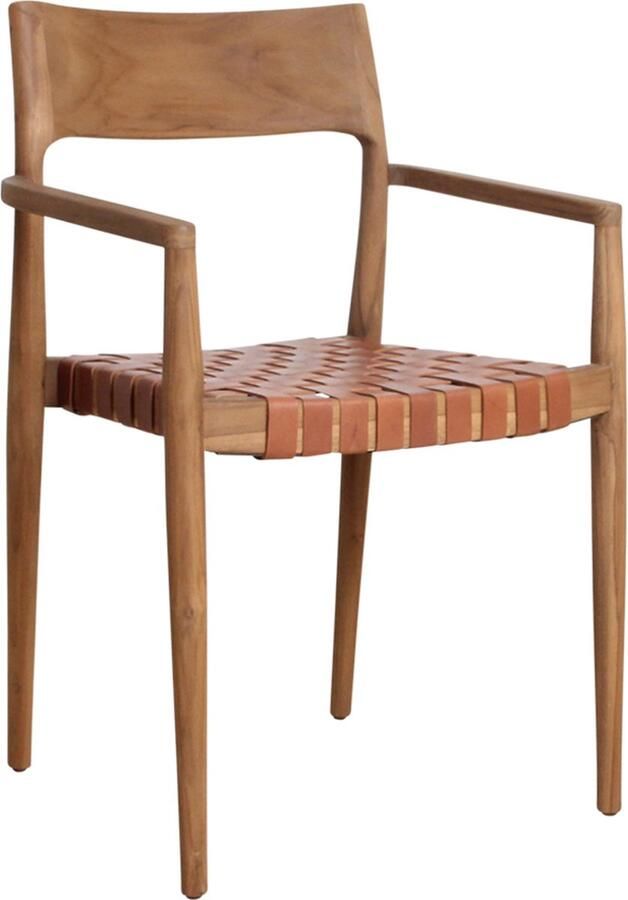 Raw Materials Freya Eetkamerstoel met armleuning 54x45x80 cm Bruin leer