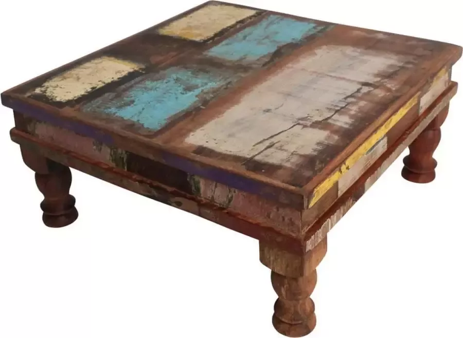 Raw Materials Scrapwood Bijzettafel – Salontafel 33x33x16 cm – Gerecycled hout