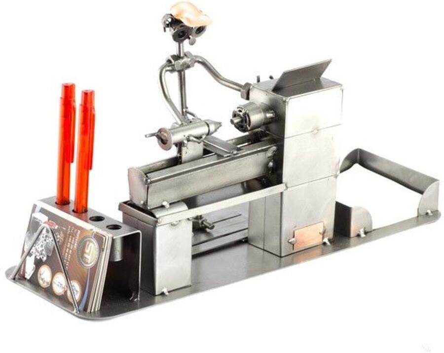 Rawa Geschenken Metalen beeld Bankdraaier Bureau set Moerenbeeldje 28x16x12 cm by Rawa
