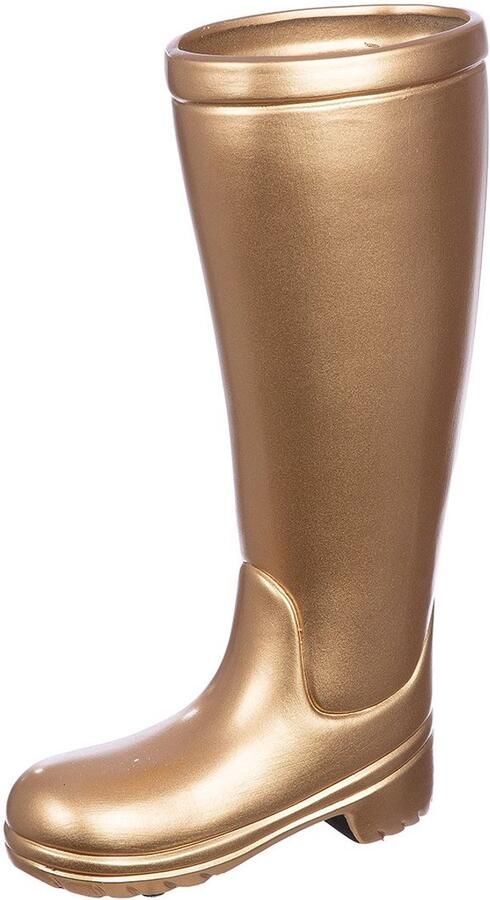 Rawa Geschenken Paraplubak Laars GOUD gemaakt van keramiek Paraplustandaard Paraplumand Wandelstok Houder Paraplu Bak BREEKBAAR