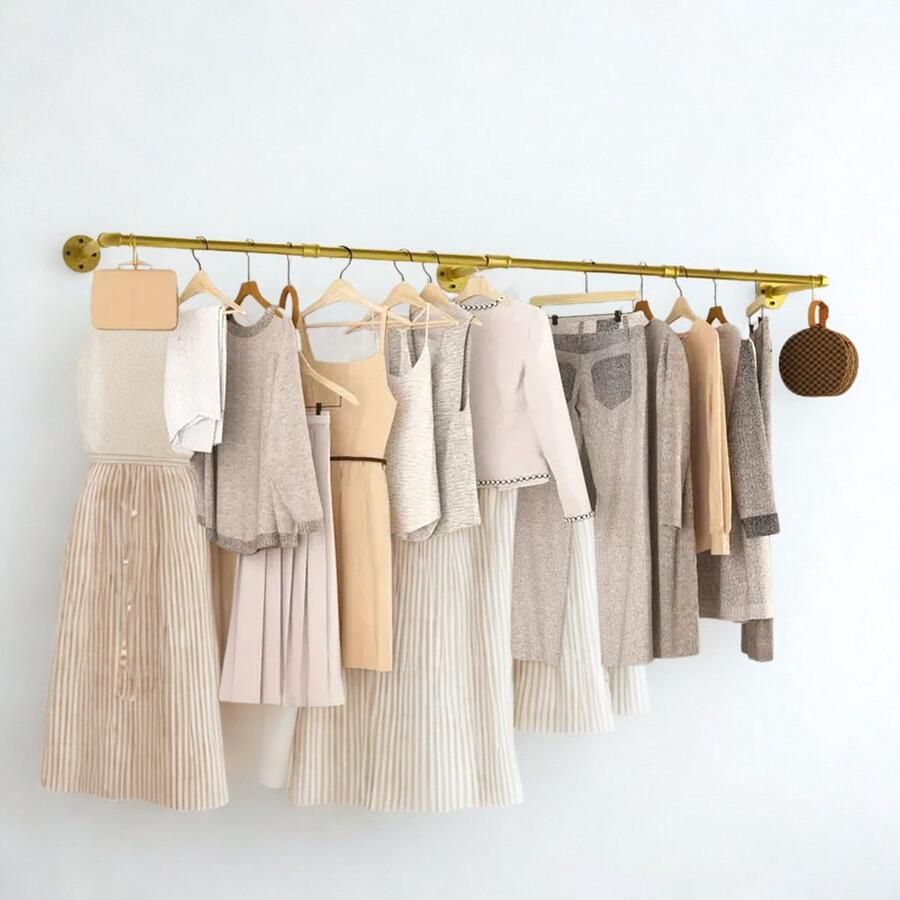 Rawtrek Heavy-Duty Industriële Wandgemonteerde Kledingrek – Met Afneembare Hangstangen & Stevige IJzeren Constructie