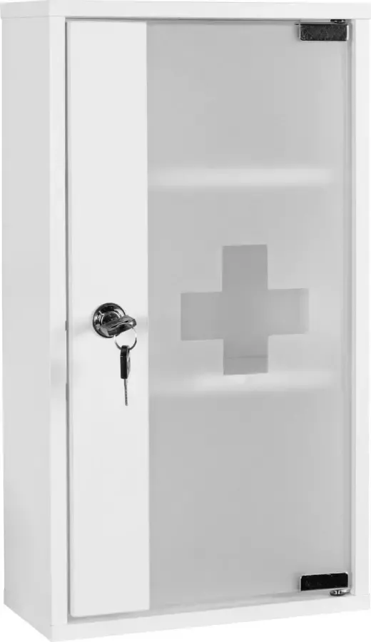 RC Meubels Badkamerkast Medicijnkastje Slot 3 compartimenten 26x48x12 cm